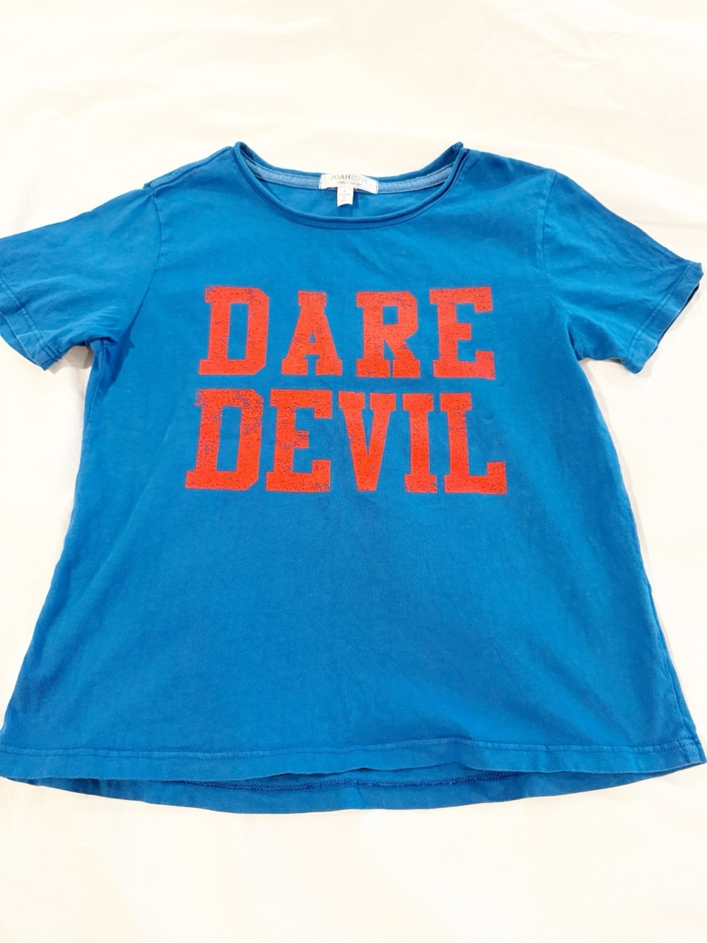Kids 'Dare Devil' Graphic Tee - Blue with Red Print Size 8